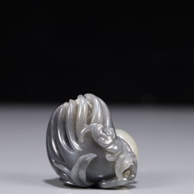 An Exquisite Greenish  JadeBergamot Ornament