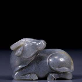 An Exquisite Hetian Jade Buffalo Ornament