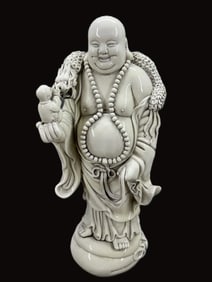 A Huge Blance-De-Chine Statue of Maitreya Buddha