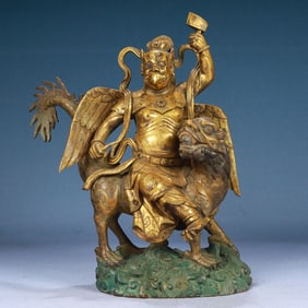 A Solemn Gilt Bronze Statue of Roc