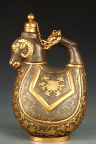 A Fine Gilt Bronze Flower and Beast Pattern Ewer