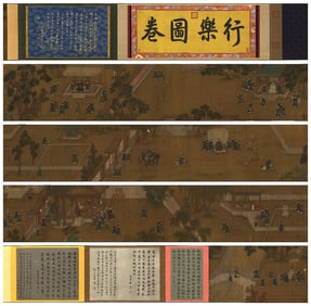 A Chinese Hand Scroll Ink Painting of Character and Story on Paper