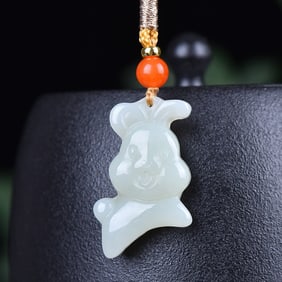 An Exquisite White Jade Rabbit Pendant