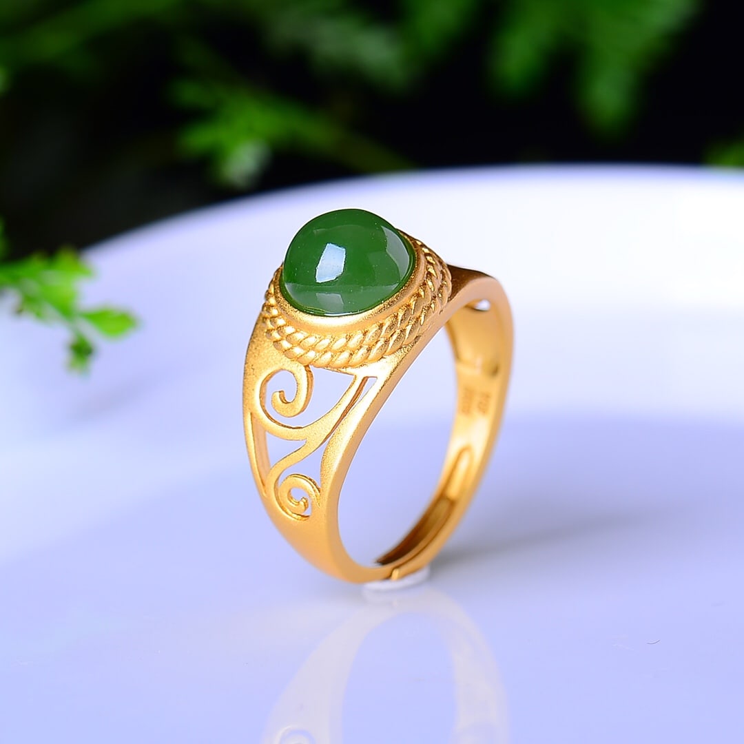 An Exquisite Sterling Silver Inlaid Jasper Ring (1 of 5)