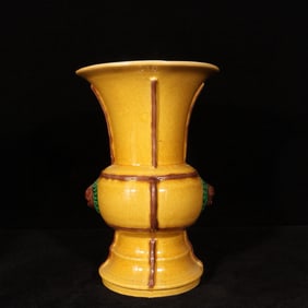 An Exquisite Biscuit Beast-Ears Vase