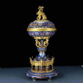 A perfect cloisonné 'lotus and Eight dharma-vessel' pattern box