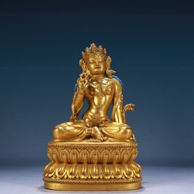 A Solemn Gilt Bronze Statue of Bodhisattva