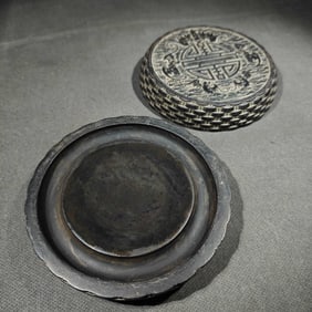 An Exquisite Bats and Peach Pattern Inkstone