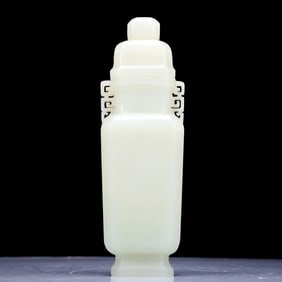 A Precious White Jade Vase And Cover