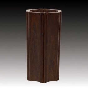 A Precious Zitanwood Mallow-Form Brush Pot