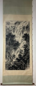 A Chinese Vertical Scroll Ink Painting of Landscape on Paper,Dong Shouping