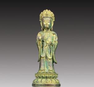 An Excellent Bronze Figure Of Bodhisattva