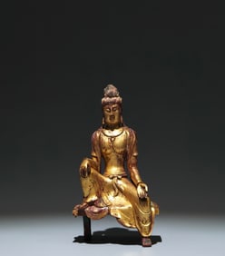 A Solemn Gilt Bronze Statue of Bodhisattva