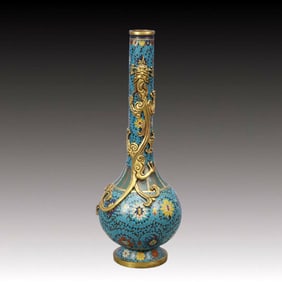 A Huge Cloisonne Lotus and Dragon Pattern Vase