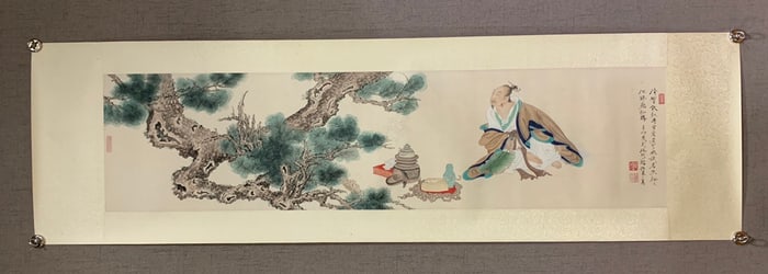 A Chinese Ink Painting of Character and Story on Paper,Ren Zhong