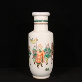 A Rare Wucai Character and Story Pattern Vase