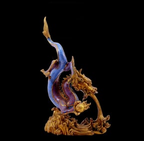 An exquisite cloisonné dragon ornament