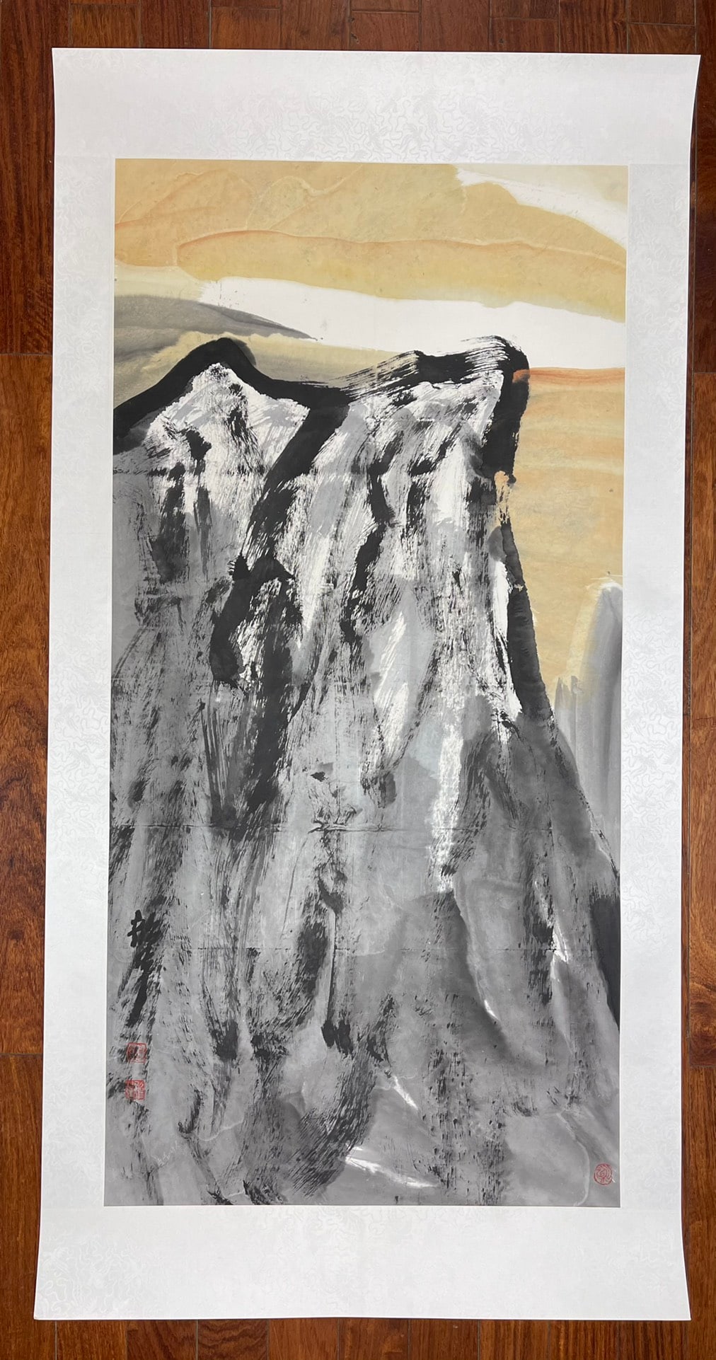 A Chinese Ink Painting of Landscape on Paper,Zhou Shaohua (1 of 4)