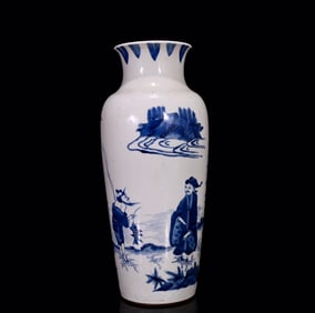 A Huge Blue and White Landscape and Figure Pattern Vase