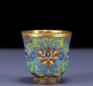 An Exquisite Cloisonne Lotus Pattern Cup