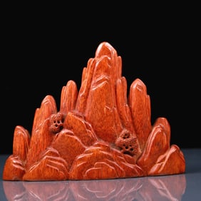 An Exquisite Huanghuali Wood Landscape and Figure Pattern Brush Holder