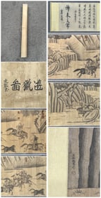 A Chinese Hand Scroll Ink Painting of Figure and Story on Paper