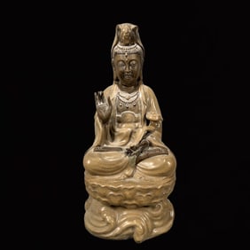 A Huge Blance-De-Chine Statue of Avalokitesvara