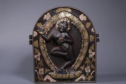A Rare Gilt Silver Statue of Dakini Box