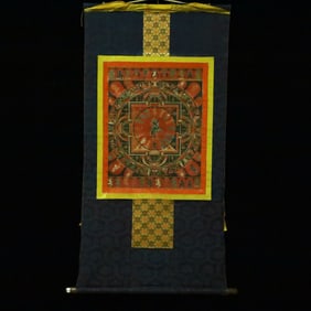A Rare Brocade Painted Color Statue of Chakrasamvara Tangka