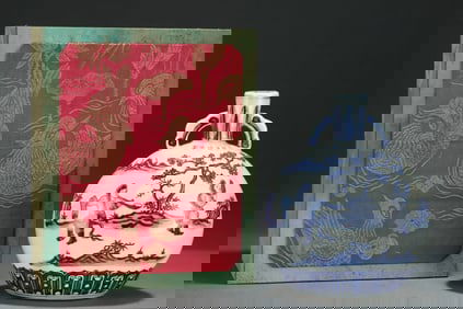 An Exquisite Blue and White Figure and Story Pattern Double-Ears Vase