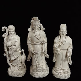A Set of Fine Blance-De-Chine Figure Ornaments