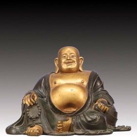 A Solemn Gilt Bronze Statue of Maitreya Buddha