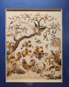An exquisite Flower and Bird Pattern embroidery