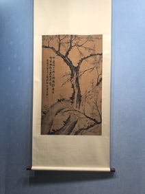 A Chinese Vertical Scroll Ink Painting of Plum Blossom on Paper