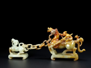 An Archaic Gaogu yu Figure Hunting Ornament