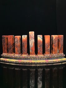 A Set of Fine Tianhuang Stone Dragon Pattern Seals,with Poem