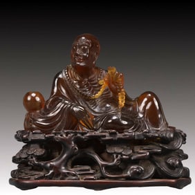 A Precious Amber Arhat Ornament