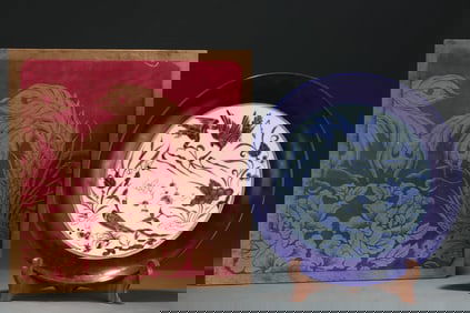 An Exquisite Blue and White Lotus and Crane Pattern Plate