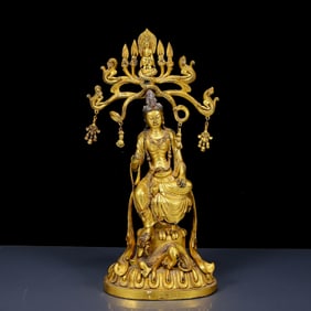 A Huge Gilt Bronze Statue of Bodhisattva