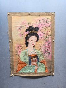 A Chinese Ink Painting of Figure on Oil Painting
