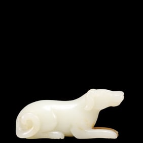 An Exquisite White Jade Dog Ornament