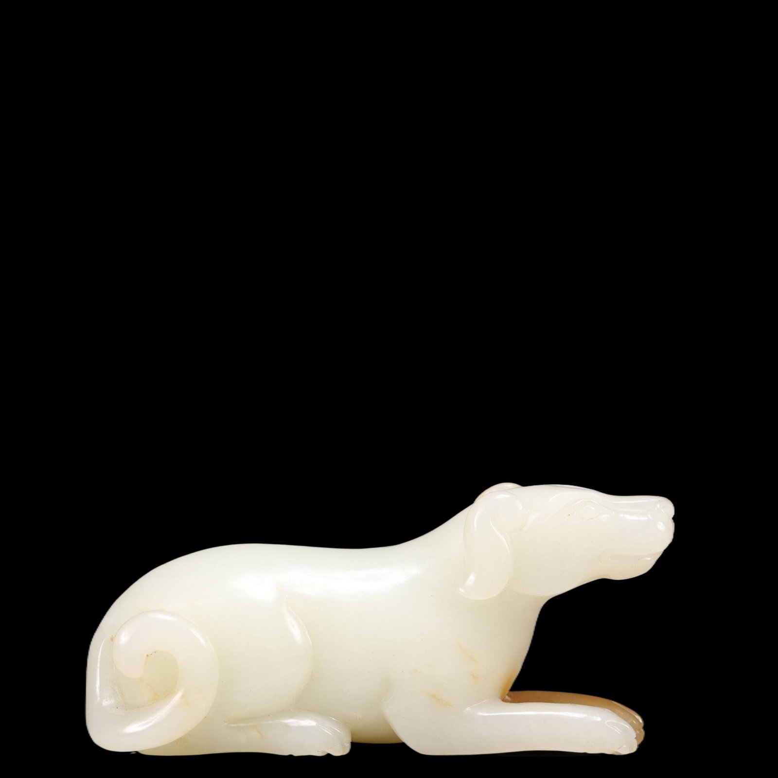An Exquisite White Jade Dog Ornament (1 of 8)