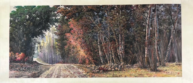 A Chinese Ink Painting of Landscape on Paper,Wu Guanzhong