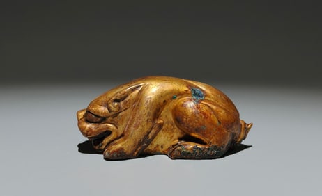 An Exquisite Gilt Bronze Auspicious Beast Ornament