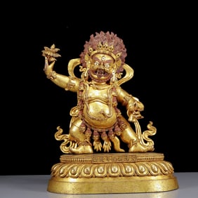 A Solemn Gilt Bronze Statue of Vajra