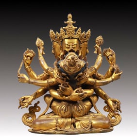 A Solemn Gilt Bronze Statue of Marici