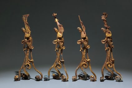 A Set of Fine Gilt Bronze Figure Ornament