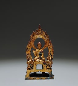 A Solemn Gilt Bronze Buddha Statue