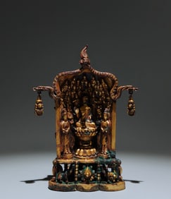 A Solemn Gilt Bronze Buddha Statue