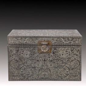 A Huge Zitanwood Lotus Pattern Box